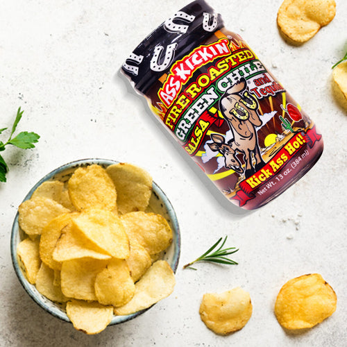 Ass Kickin Fire Roasted Green Chile Salsa