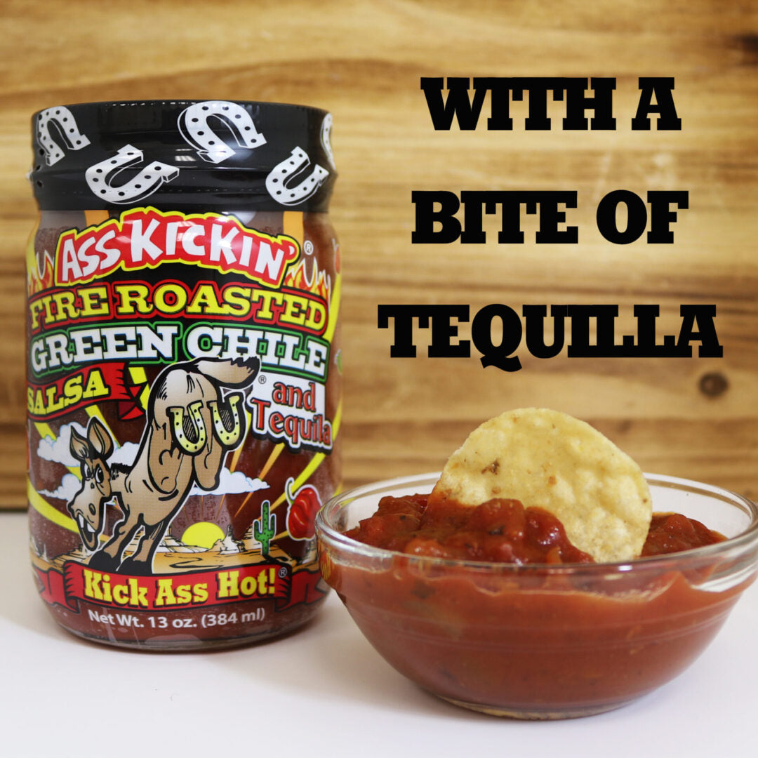 Ass Kickin Fire Roasted Green Chile Salsa